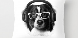 Cute Dog with Headphones and Glasses, Revolution Australia, Australia design, Australia art prints