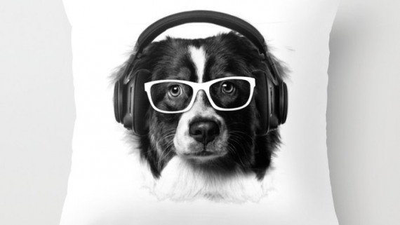 Cute Dog with Headphones and Glasses, Revolution Australia, Australia design, Australia art prints