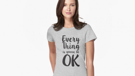 Everything is gonna be ok, Australian t-shirt, aussie shirt, Revolution Australia, Fitted T-shirt, chill out shirts, yoga shirt, travel shirt