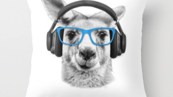 Kangaroo, funny kangaroo, throw pillow, revolution Australia, Aussie design, TIPS podcast, Chester Elton, Australia animals, Australia wildlife